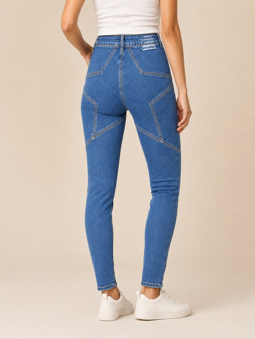 REVICE Venus Star Butt High Rise Skinny Jeans Blue Women's Size 27 Front Seam